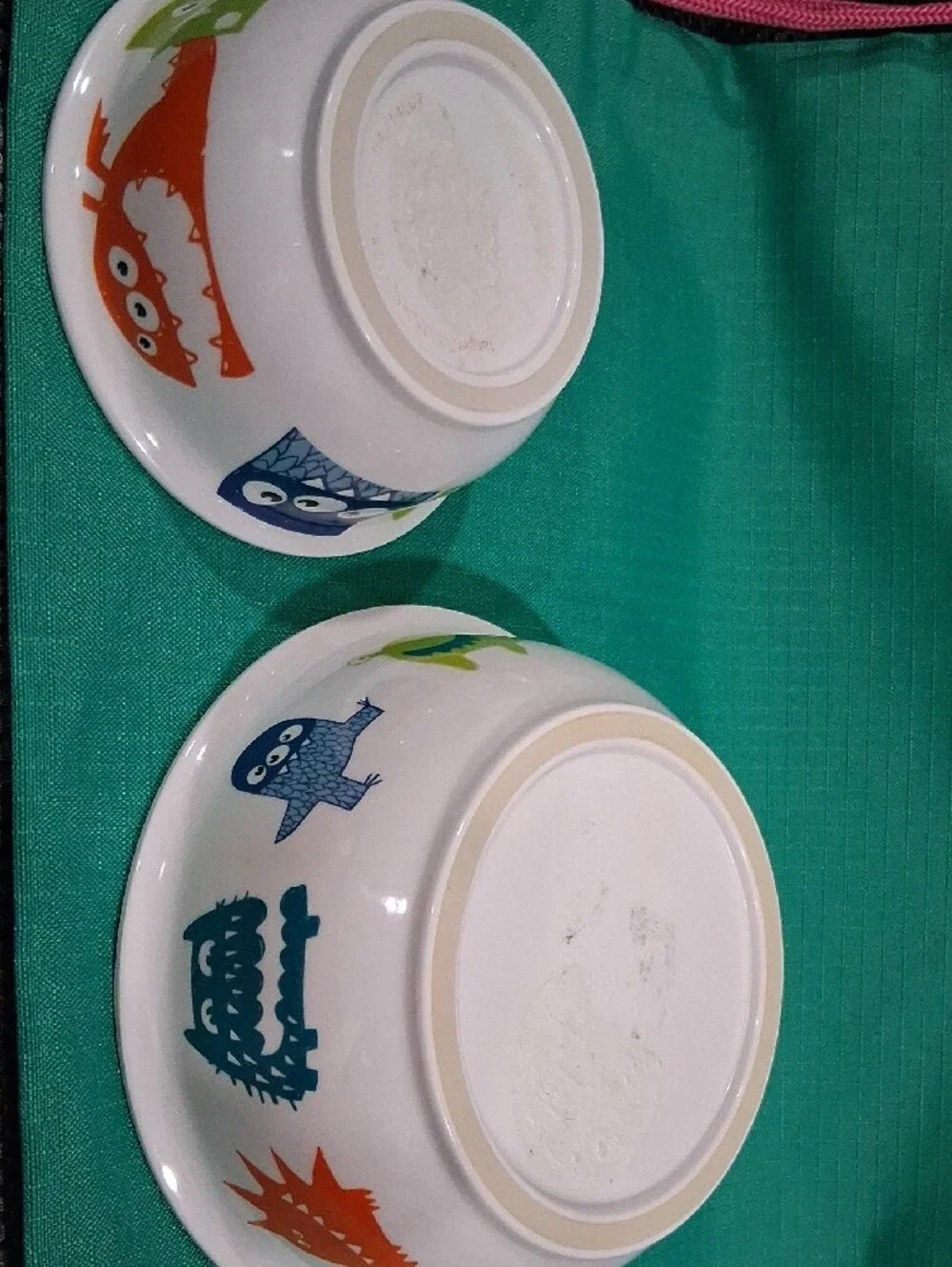 Kids Monster Print Plastic Bowl Set - White and Multicolor Circo